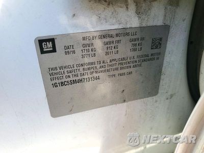 Zdjęcie 12 z 12 samochodu: 2017 CHEVROLET CRUZE LS VIN:1G1BC5SM4H7131344 - miniatura