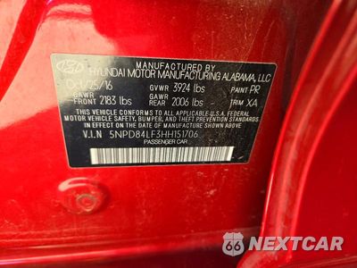 Zdjęcie 12 z 12 samochodu: 2017 HYUNDAI ELANTRA VALUE EDITION VIN:5NPD84LF3HH151706 - miniatura
