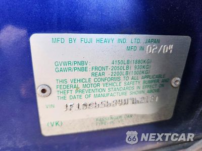 Zdjęcie 12 z 12 samochodu: 2004 SUBARU FORESTER 2.5XS VIN:JF1SG65684H762137 - miniatura