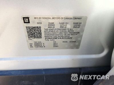 Zdjęcie 13 z 13 samochodu: 2018 CHEVROLET EQUINOX PREMIER VIN:2GNAXMEV4J6311622 - miniatura