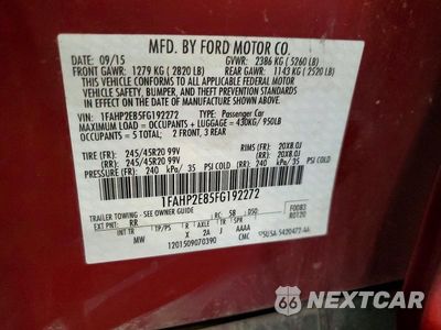 Zdjęcie 12 z 12 samochodu: 2015 FORD TAURUS SEL VIN:1FAHP2E85FG192272 - miniatura