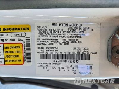 Zdjęcie 13 z 13 samochodu: 2015 FORD FUSION SE VIN:3FA6P0H78FR294883 - miniatura