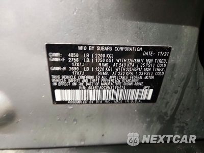 Zdjęcie 12 z 12 samochodu: 2022 SUBARU OUTBACK PREMIUM VIN:4S4BTADC9N3165475 - miniatura
