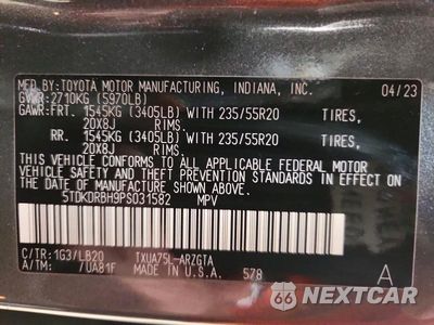 Zdjęcie 13 z 13 samochodu: 2023 TOYOTA HIGHLANDER LIMITED VIN:5TDKDRBH9PS031582 - miniatura