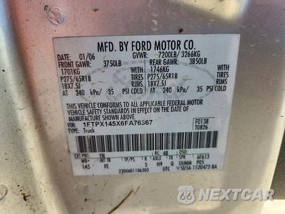 Zdjęcie 12 z 12 samochodu: 2006 FORD F150 VIN:1FTPX145X6FA76367 - miniatura
