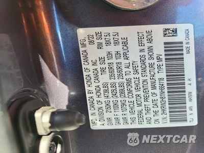 Zdjęcie 13 z 13 samochodu: 2022 HONDA CR-V EXL VIN:2HKRW2H81NH664118 - miniatura