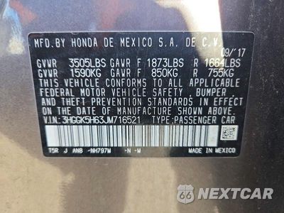Zdjęcie 12 z 12 samochodu: 2018 HONDA FIT SPORT VIN:3HGGK5H63JM716521 - miniatura