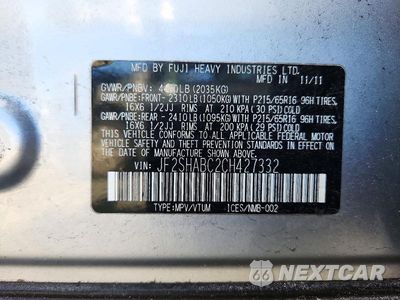 Zdjęcie 13 z 13 samochodu: 2012 SUBARU FORESTER 2.5X VIN:JF2SHABC2CH427332 - miniatura