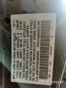 Zdjęcie 12 z 12 samochodu: 2012 HONDA CIVIC EX VIN:JHMFB2F89CS003922 - miniatura
