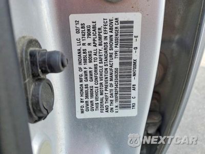 Zdjęcie 12 z 12 samochodu: 2012 HONDA CIVIC LX VIN:19XFB2F54CE046350 - miniatura