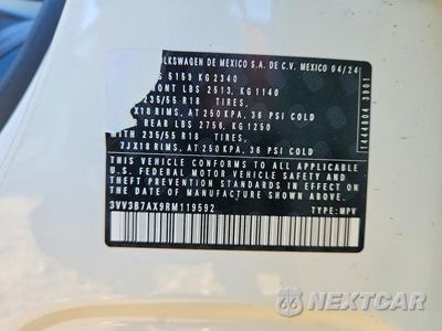 Zdjęcie 13 z 13 samochodu: 2024 VOLKSWAGEN TIGUAN SE VIN:3VV3B7AX9RM119592 - miniatura