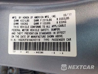 Zdjęcie 12 z 12 samochodu: 2017 HONDA ACCORD EXL VIN:1HGCR2F81HA242119 - miniatura