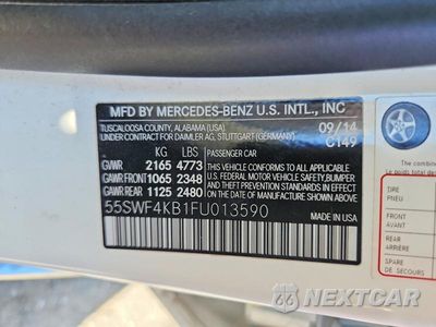 Zdjęcie 12 z 12 samochodu: 2015 MERCEDES-BENZ C 300 4MATIC VIN:55SWF4KB1FU013590 - miniatura