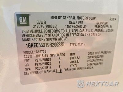 Zdjęcie 13 z 13 samochodu: 2009 GMC YUKON SLT VIN:1GKEC33319R206235 - miniatura