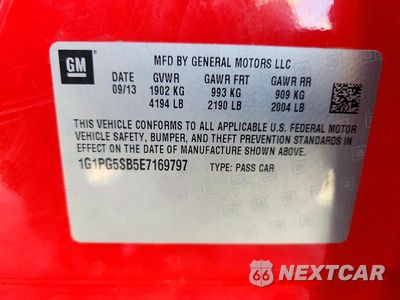 Zdjęcie 12 z 12 samochodu: 2014 CHEVROLET CRUZE LTZ VIN:1G1PG5SB5E7169797 - miniatura
