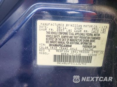 Zdjęcie 12 z 12 samochodu: 2012 NISSAN SENTRA 2.0 VIN:3N1AB6AP5CL636940 - miniatura