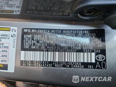 Zdjęcie 12 z 12 samochodu: 2005 TOYOTA COROLLA CE VIN:2T1BR32EX6C580607 - miniatura