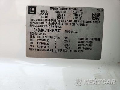 Zdjęcie 13 z 13 samochodu: 2015 CHEVROLET TAHOE C1500 LT VIN:1GNSCBKC1FR637607 - miniatura