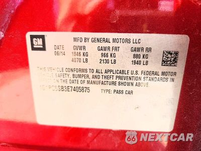 Zdjęcie 12 z 12 samochodu: 2014 CHEVROLET CRUZE LT VIN:1G1PC5SB3E7405875 - miniatura
