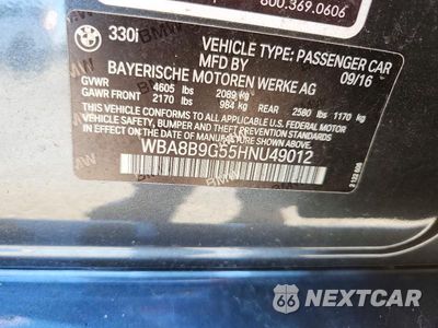 Zdjęcie 12 z 12 samochodu: 2017 BMW 330 I VIN:WBA8B9G55HNU49012 - miniatura