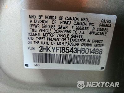 Zdjęcie 13 z 13 samochodu: 2003 HONDA PILOT EXL VIN:2HKYF18543H601488 - miniatura