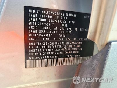 Zdjęcie 13 z 13 samochodu: 2017 VOLKSWAGEN TIGUAN S VIN:WVGAV7AX3HK046461 - miniatura