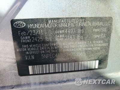 Zdjęcie 12 z 12 samochodu: 2011 HYUNDAI SONATA LIMITED 2.0T VIN:5NPEC4AB3BH253565 - miniatura