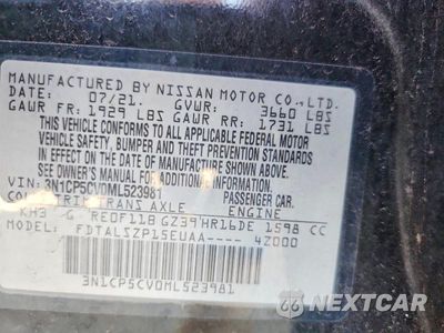 Zdjęcie 13 z 13 samochodu: 2021 NISSAN KICKS SV VIN:3N1CP5CV0ML523981 - miniatura