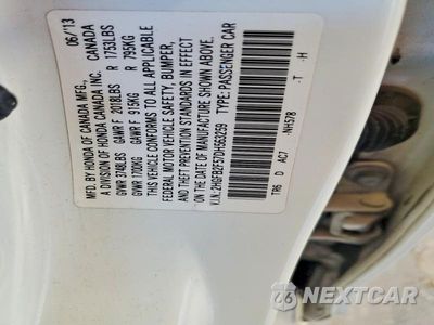 Zdjęcie 12 z 12 samochodu: 2013 HONDA CIVIC LX VIN:2HGFB2F57DH563259 - miniatura