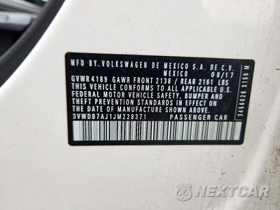 Zdjęcie 12 z 12 samochodu: 2018 VOLKSWAGEN JETTA SE VIN:3VWDB7AJ1JM228371 - miniatura