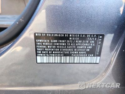 Zdjęcie 12 z 12 samochodu: 2013 VOLKSWAGEN JETTA BASE VIN:3VW2K7AJ7DM258549 - miniatura