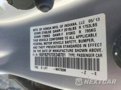 Zdjęcie 12 z 12 samochodu: 2013 HONDA CIVIC LX VIN:19XFB2F57DE248701 - miniatura
