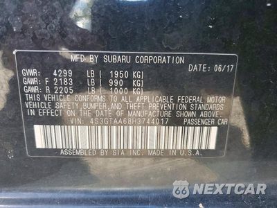 Zdjęcie 12 z 12 samochodu: 2017 SUBARU IMPREZA VIN:4S3GTAA68H3744017 - miniatura