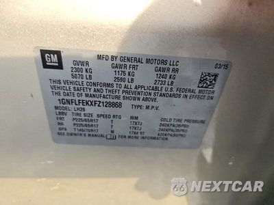 Zdjęcie 13 z 13 samochodu: 2015 CHEVROLET EQUINOX LT VIN:1GNFLFEKXFZ128868 - miniatura