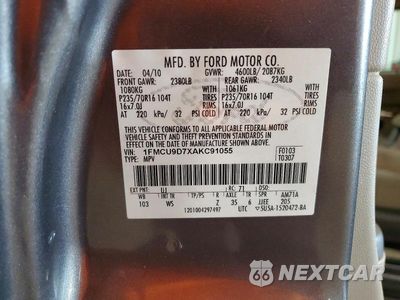 Zdjęcie 13 z 13 samochodu: 2010 FORD ESCAPE XLT VIN:1FMCU9D7XAKC91055 - miniatura