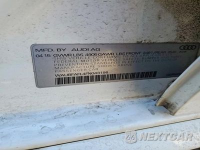 Zdjęcie 12 z 12 samochodu: 2015 AUDI A4 PREMIUM VIN:WAUBFAFL4FN043196 - miniatura