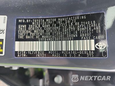Zdjęcie 12 z 12 samochodu: 2024 TOYOTA COROLLA LE VIN:5YFB4MDE9RP080881 - miniatura