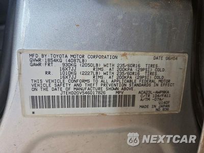 Zdjęcie 13 z 13 samochodu: 2004 TOYOTA RAV4 BASE VIN:JTEHD20V546017826 - miniatura