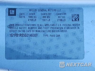 Zdjęcie 12 z 12 samochodu: 2016 CHEVROLET CAMARO LT VIN:1G1FB1RS5G0146007 - miniatura