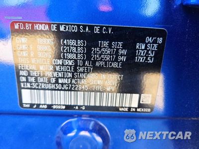 Zdjęcie 13 z 13 samochodu: 2018 HONDA HR-V LX VIN:3CZRU6H30JG722945 - miniatura