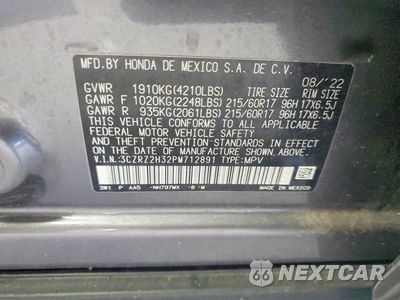 Zdjęcie 12 z 12 samochodu: 2023 HONDA HR-V LX VIN:3CZRZ2H32PM712891 - miniatura