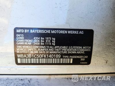 Zdjęcie 12 z 12 samochodu: 2015 BMW 320 I VIN:WBA3B1C50FK140189 - miniatura
