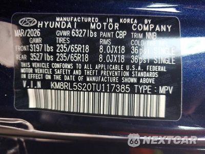 Zdjęcie 13 z 13 samochodu: 2026 HYUNDAI PALISADE SEL VIN:KM8RL5S20TU117385 - miniatura