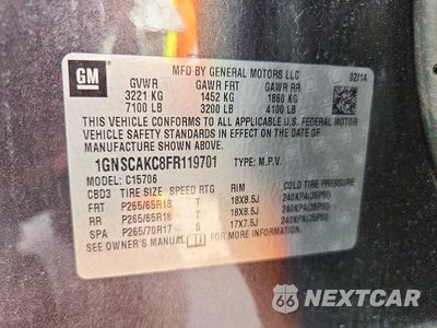 Zdjęcie 13 z 13 samochodu: 2015 CHEVROLET TAHOE C1500 LS VIN:1GNSCAKC8FR119701 - miniatura