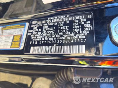 Zdjęcie 14 z 14 samochodu: 2016 KIA SORENTO LX VIN:5XYPGDA30GG047527 - miniatura