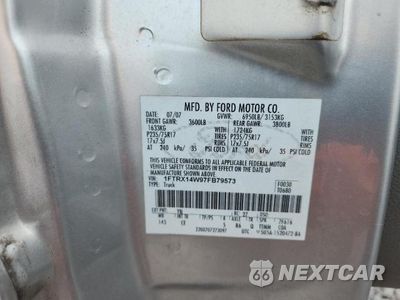 Zdjęcie 12 z 12 samochodu: 2007 FORD F150 VIN:1FTRX14W97FB79573 - miniatura