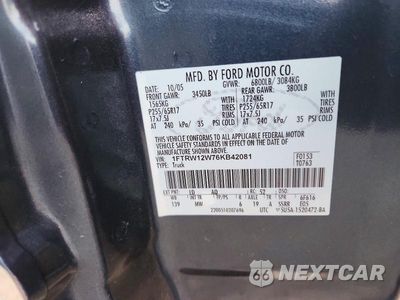 Zdjęcie 12 z 12 samochodu: 2006 FORD F150 SUPERCREW VIN:1FTRW12W76KB42081 - miniatura