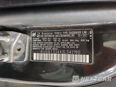 Zdjęcie 12 z 12 samochodu: 2003 BMW Z4 2.5 VIN:4USBT33443LS42190 - miniatura