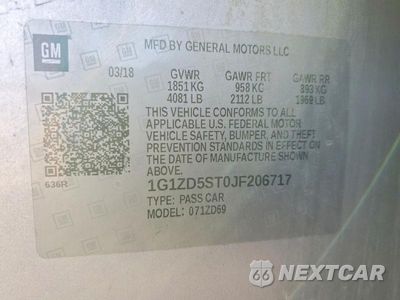 Zdjęcie 12 z 12 samochodu: 2018 CHEVROLET MALIBU LT VIN:1G1ZD5ST0JF206717 - miniatura