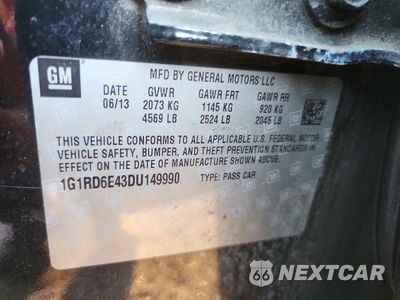 Zdjęcie 12 z 12 samochodu: 2013 CHEVROLET VOLT VIN:1G1RD6E43DU149990 - miniatura